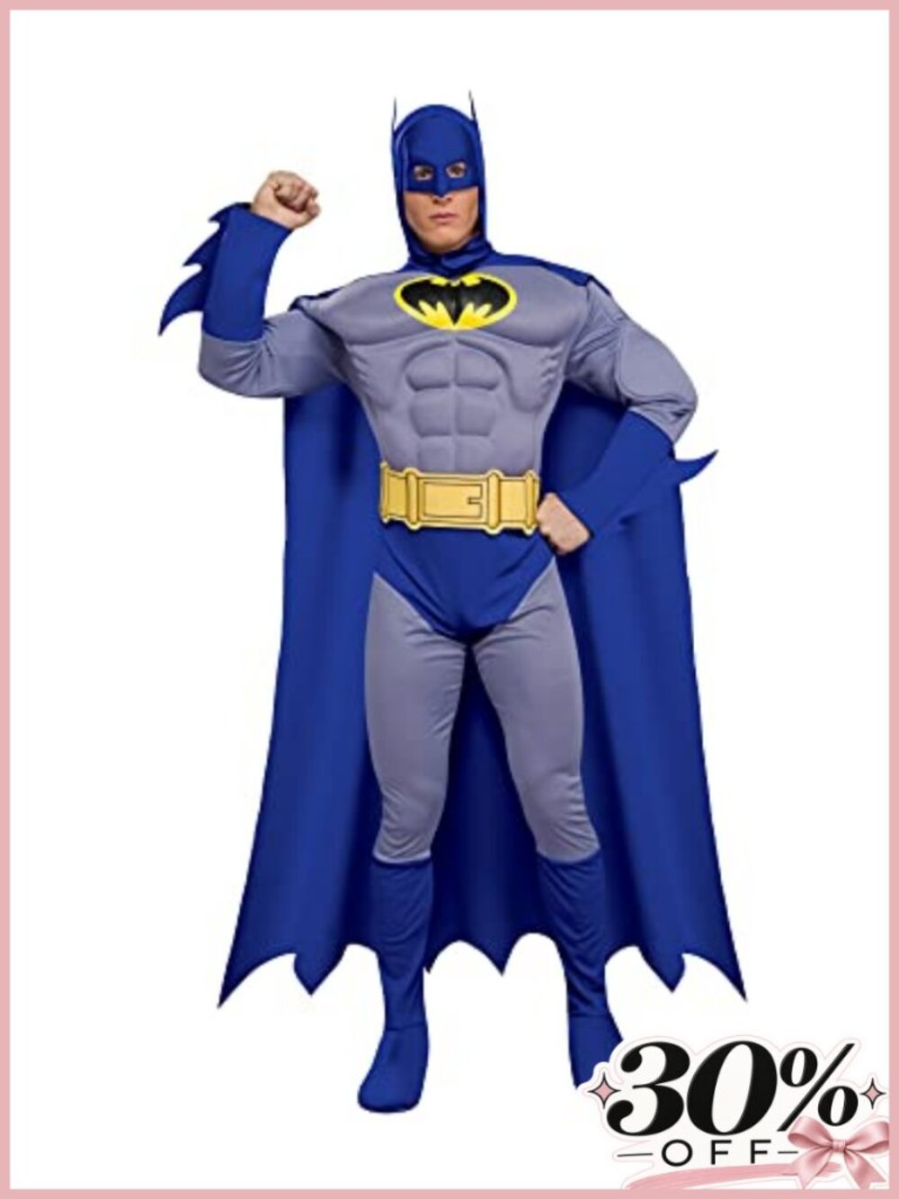 Rubies Deluxe Muscle Chest Batman Costume Men's Medium Padded Jumpsuit